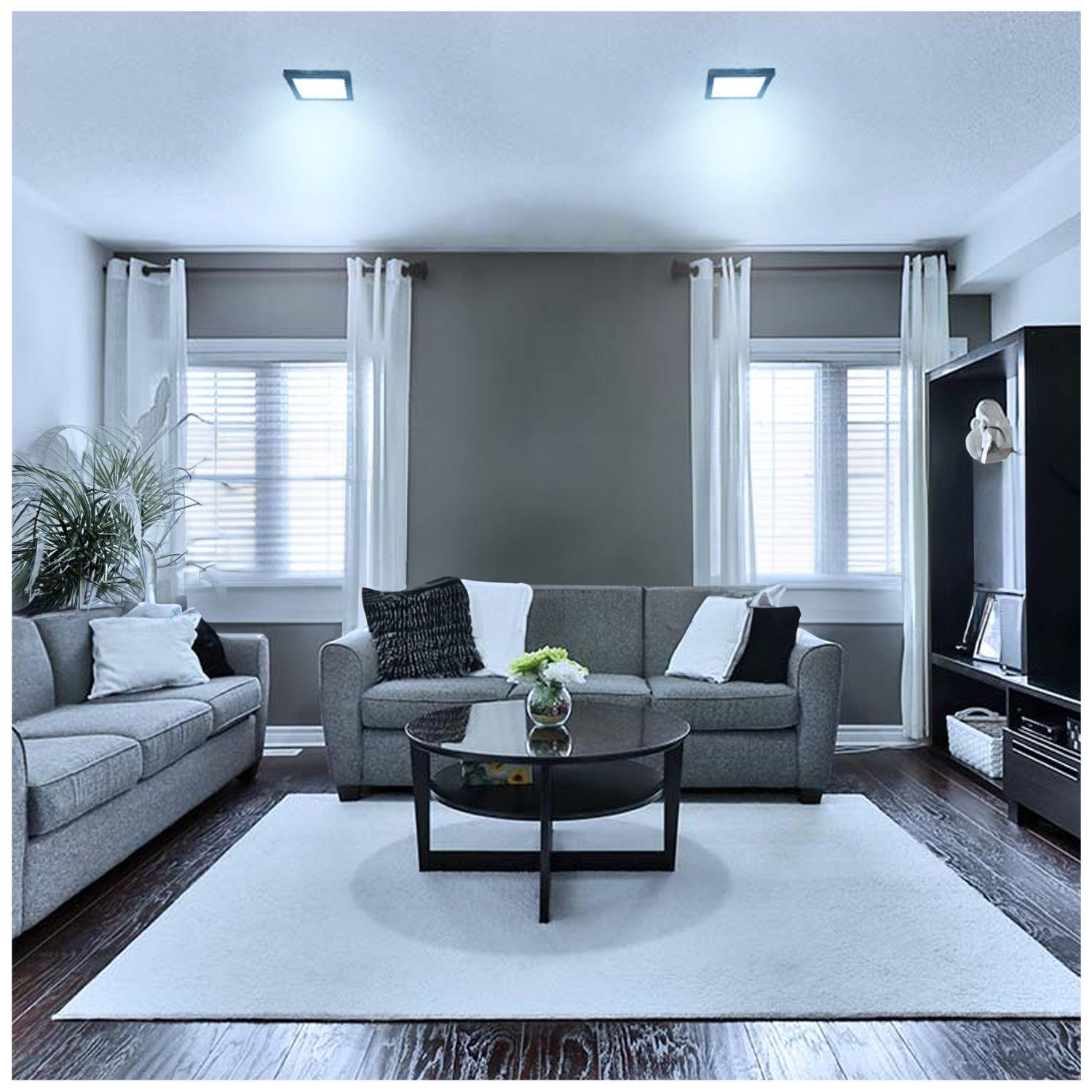 Pack 3 Panel LED Sobrepuesto Cuadrado Negro PRO 12W Frío-3