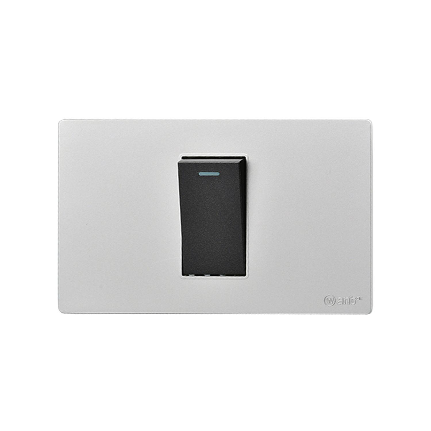 Pack 5 Interruptores Simple Metálico 9/24 16A - Gris - Negro-3