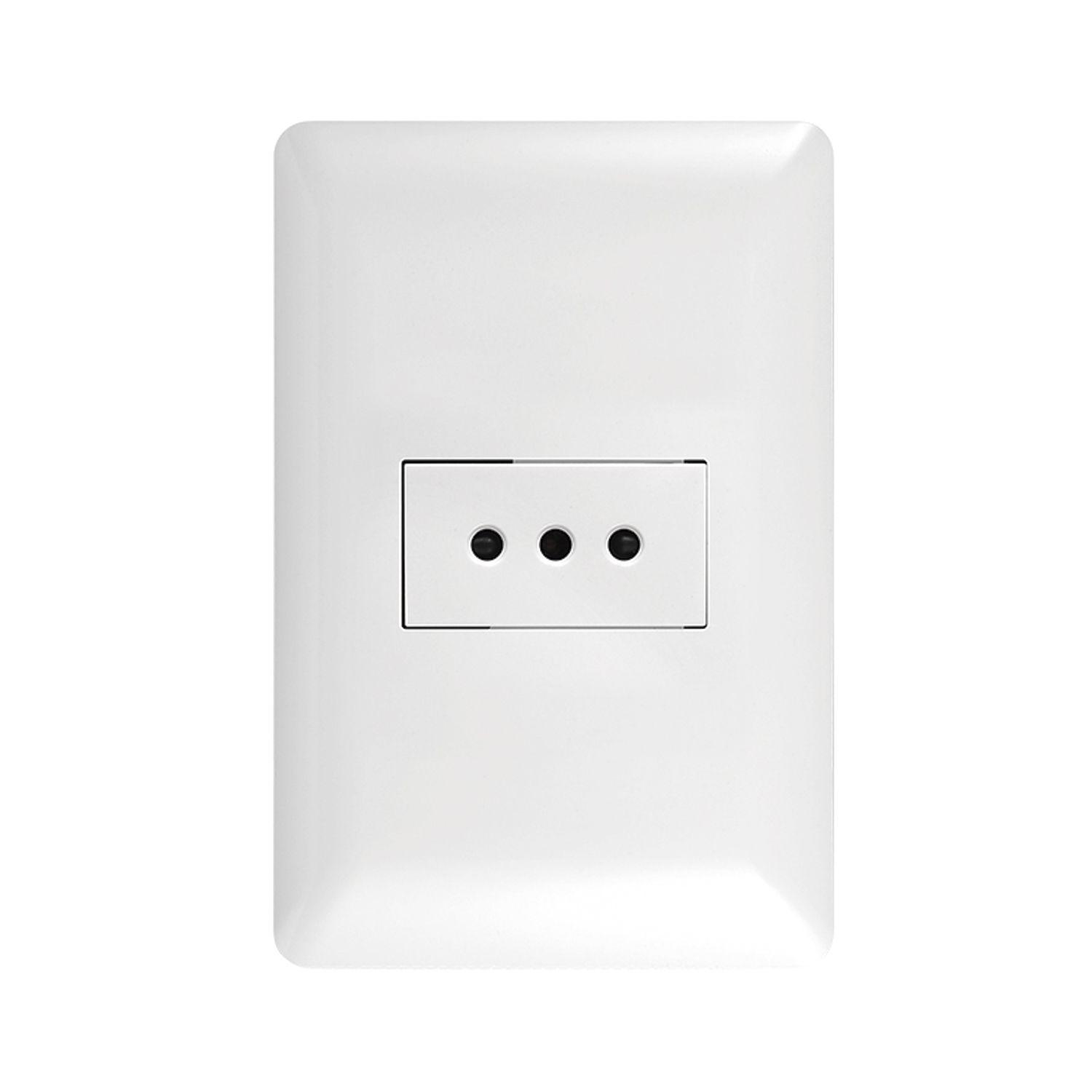 Pack 10 Tomacorriente Simple 10A 250V Blanco-2