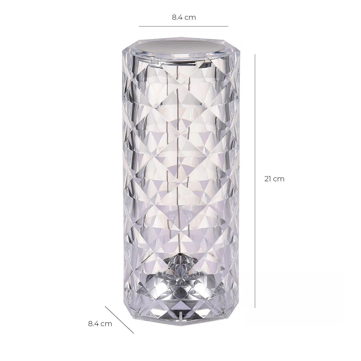 Lámpara de Mesa Recargable/ Touch "Cilindro Diamante LED" Dimeable-6