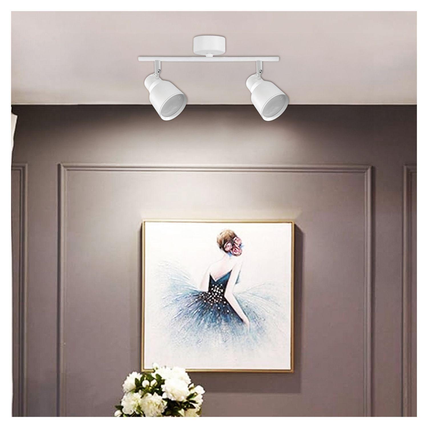 Foco LED Sobrepuesto Decorativo Doble GU-10 Blanco Híades-2