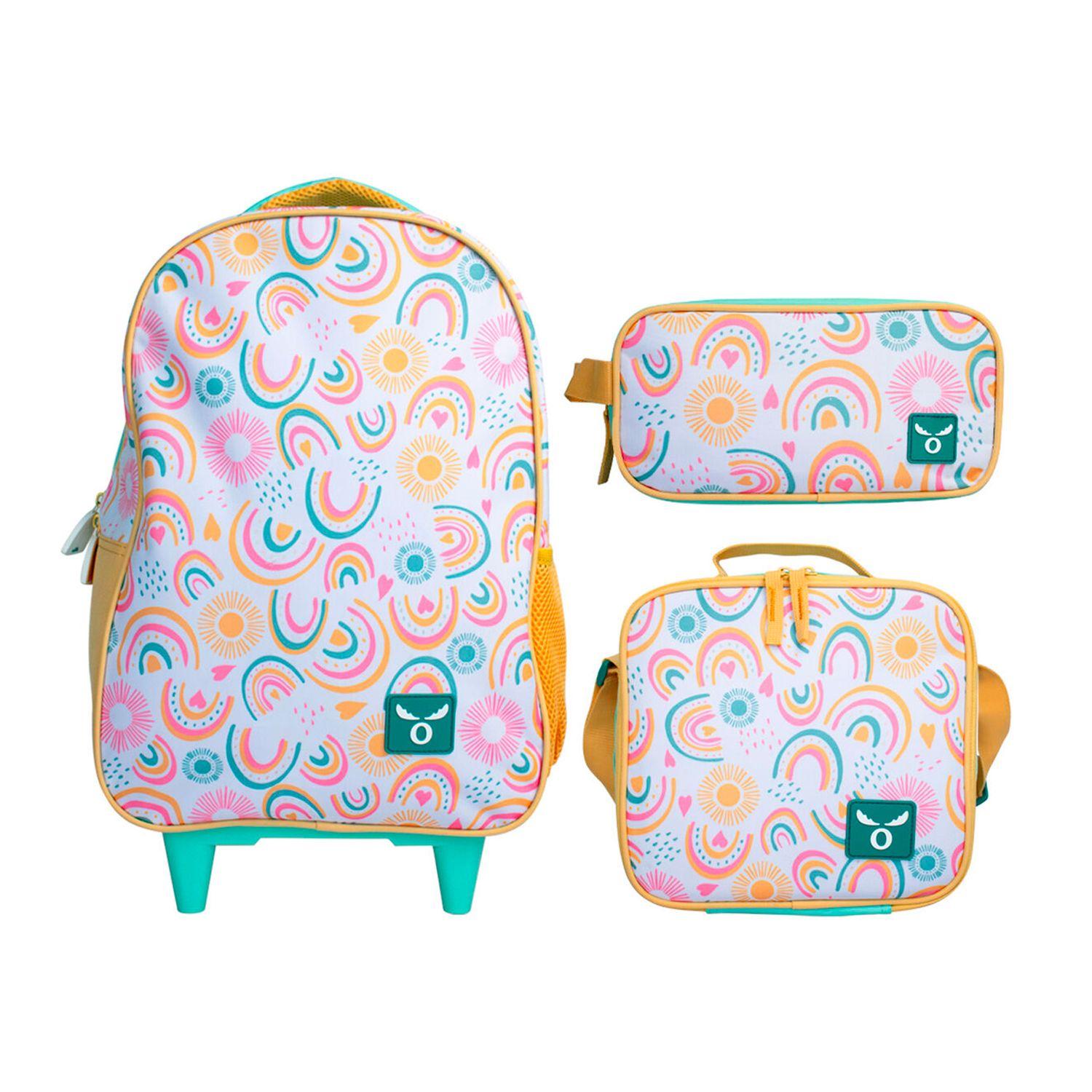 Pack Kids Mochila con ruedas  Lonchera  Estuche Arcoíris-7