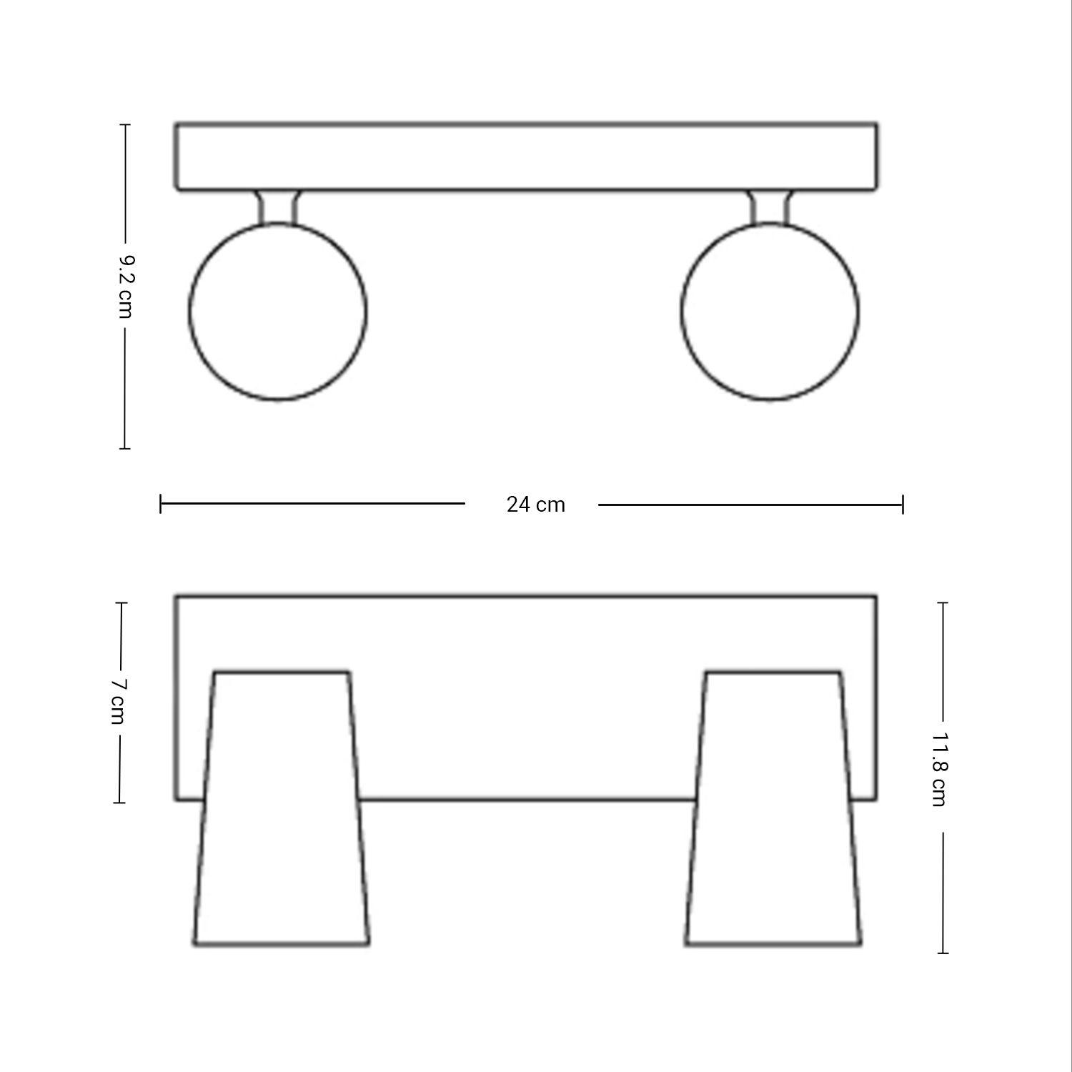 Foco Philips Pasley Spotlight Gris x2 GU10 Ampolletas Cálido-1