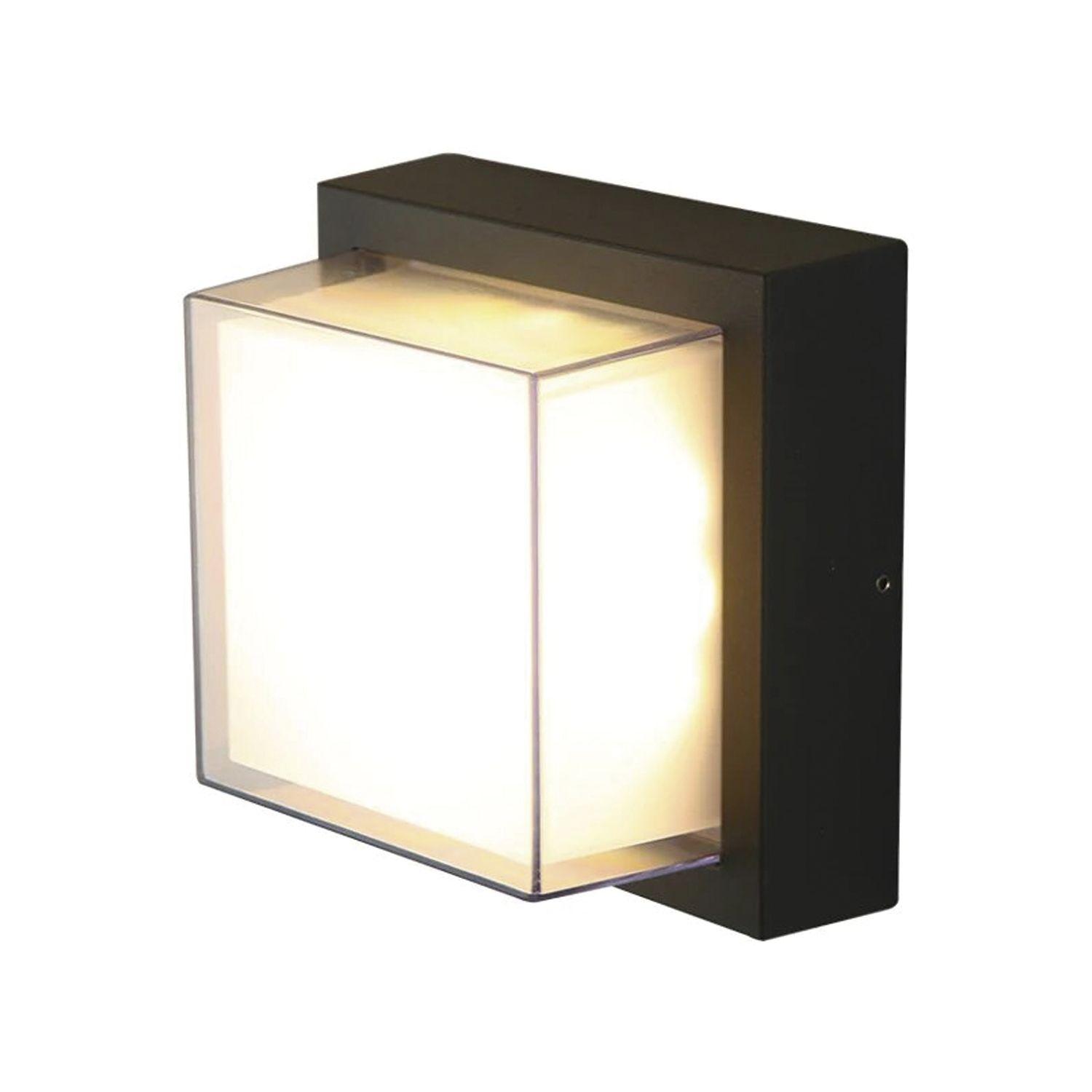 Apliqué de Pared LED Cuadrado Moderno 12W Cálido Negro-1