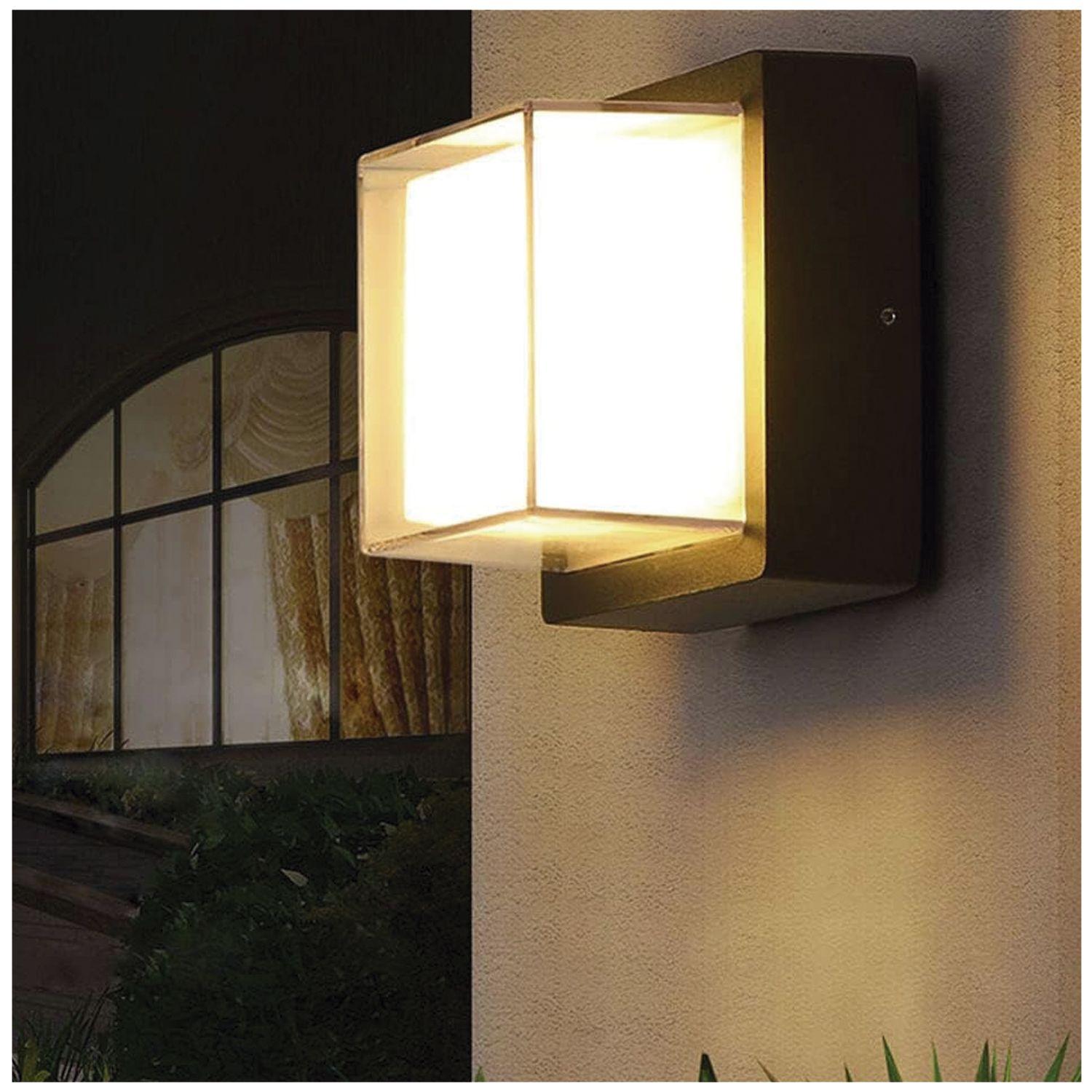 Apliqué de Pared LED Cuadrado Moderno 12W Cálido Negro-2