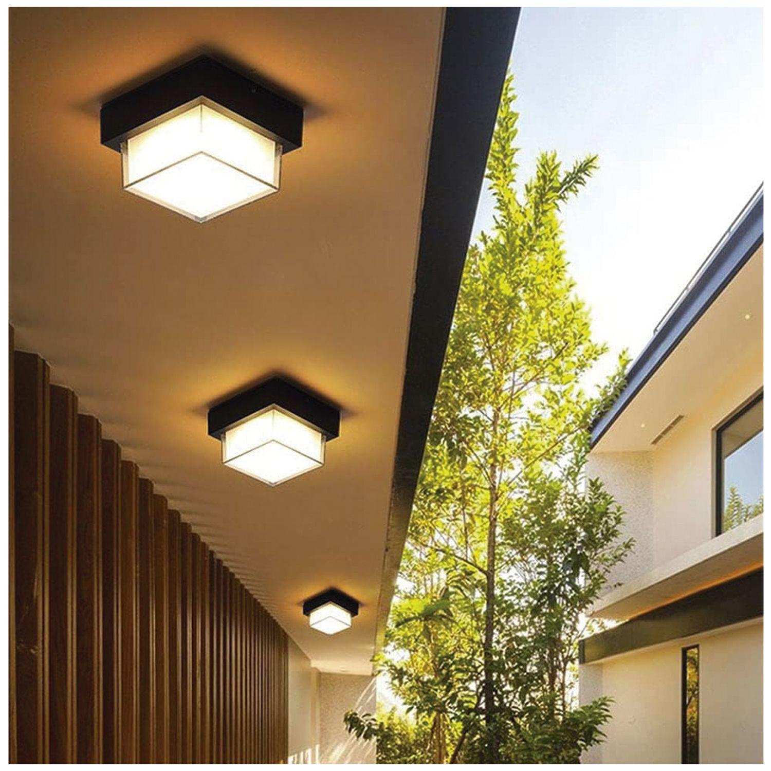 Apliqué de Pared LED Cuadrado Moderno 12W Cálido Negro-3