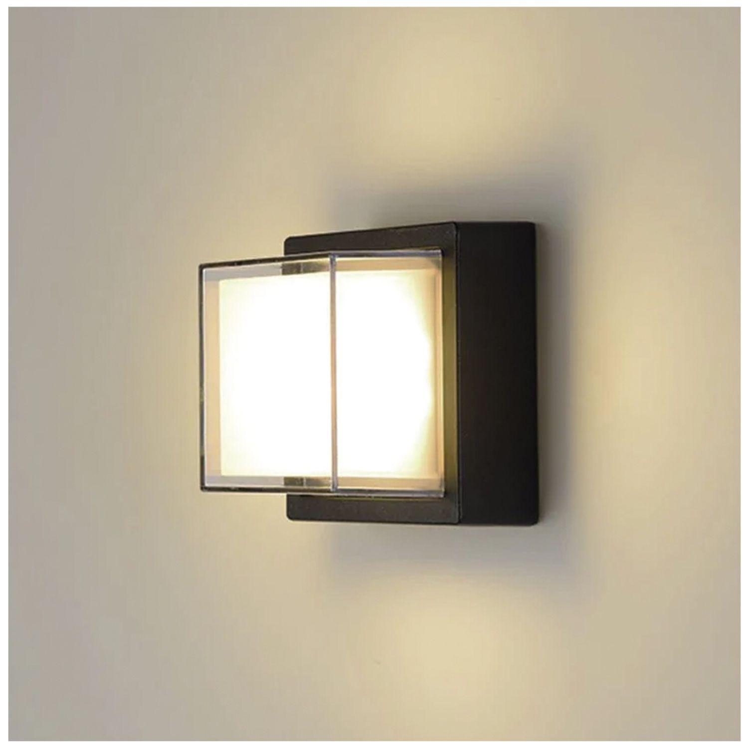 Apliqué de Pared LED Cuadrado Moderno 12W Cálido Negro-4