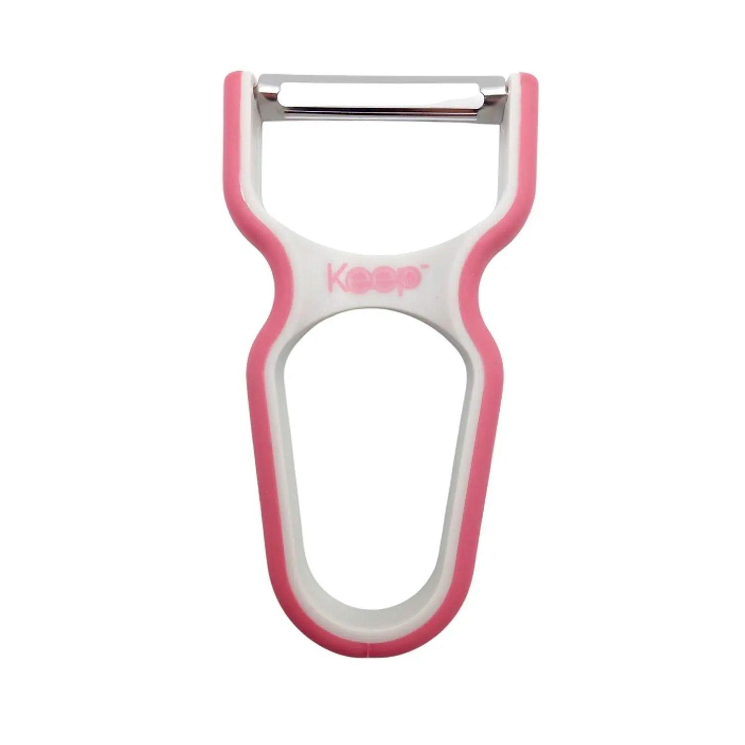 Pelador Manual Acero Inoxidable Rosado - Keep-0