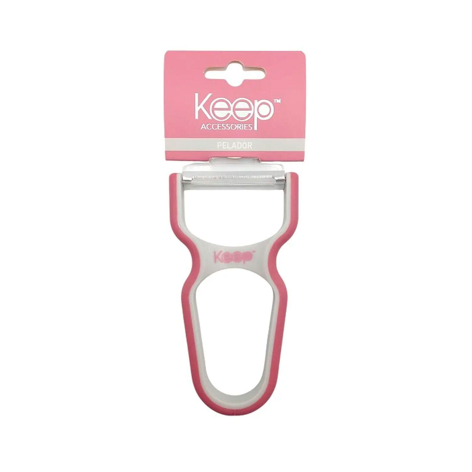 Pelador Manual Acero Inoxidable Rosado - Keep-1
