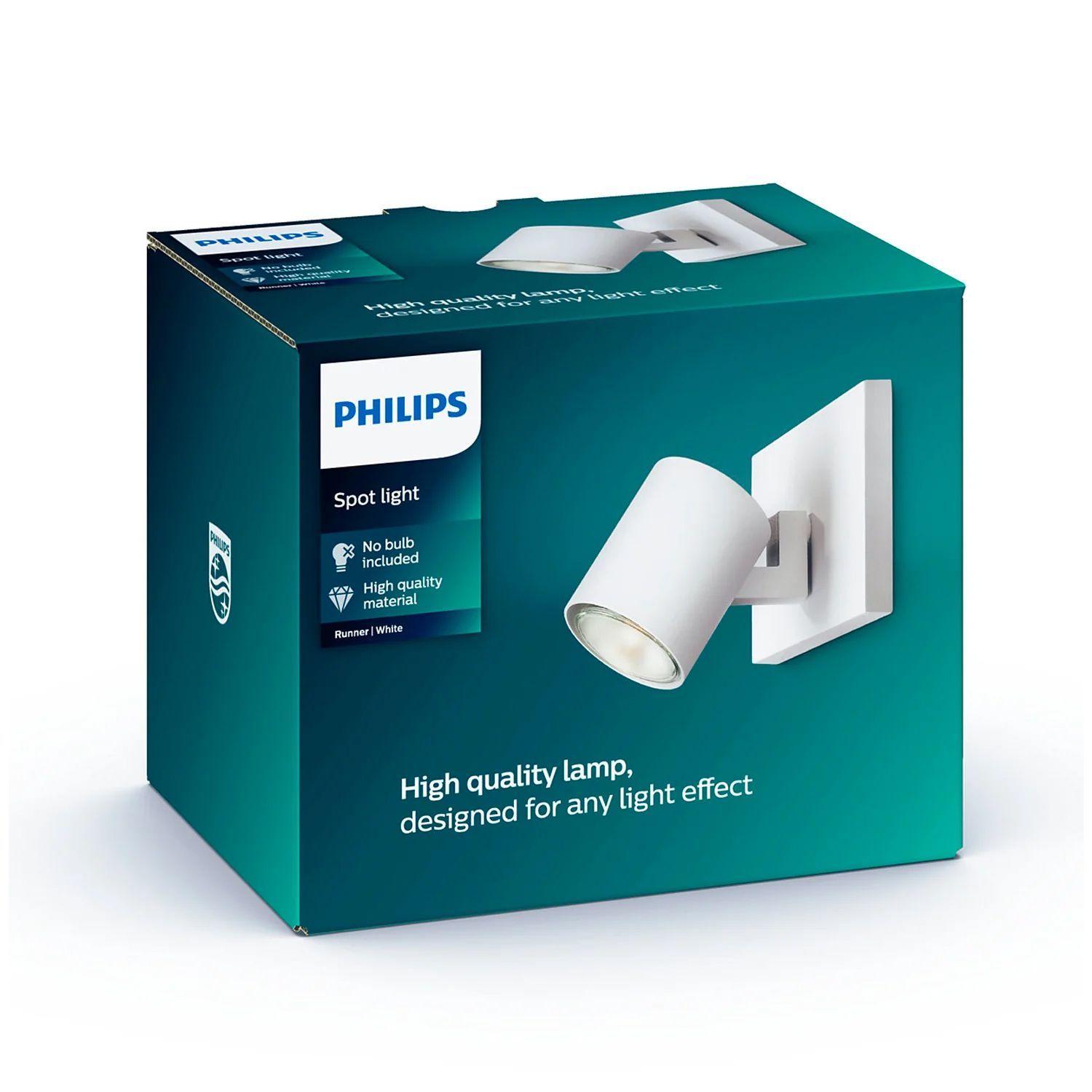 Foco Philips Runner Spotlight Blanco x1 GU10 Incluye Ampolleta Fría -1