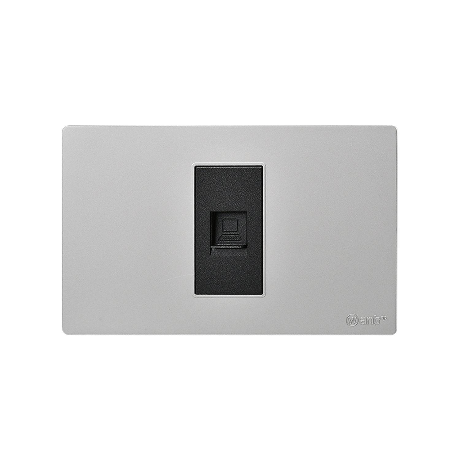Pack 10 Toma Internet Metálico RJ65 - Gris - Negro-3