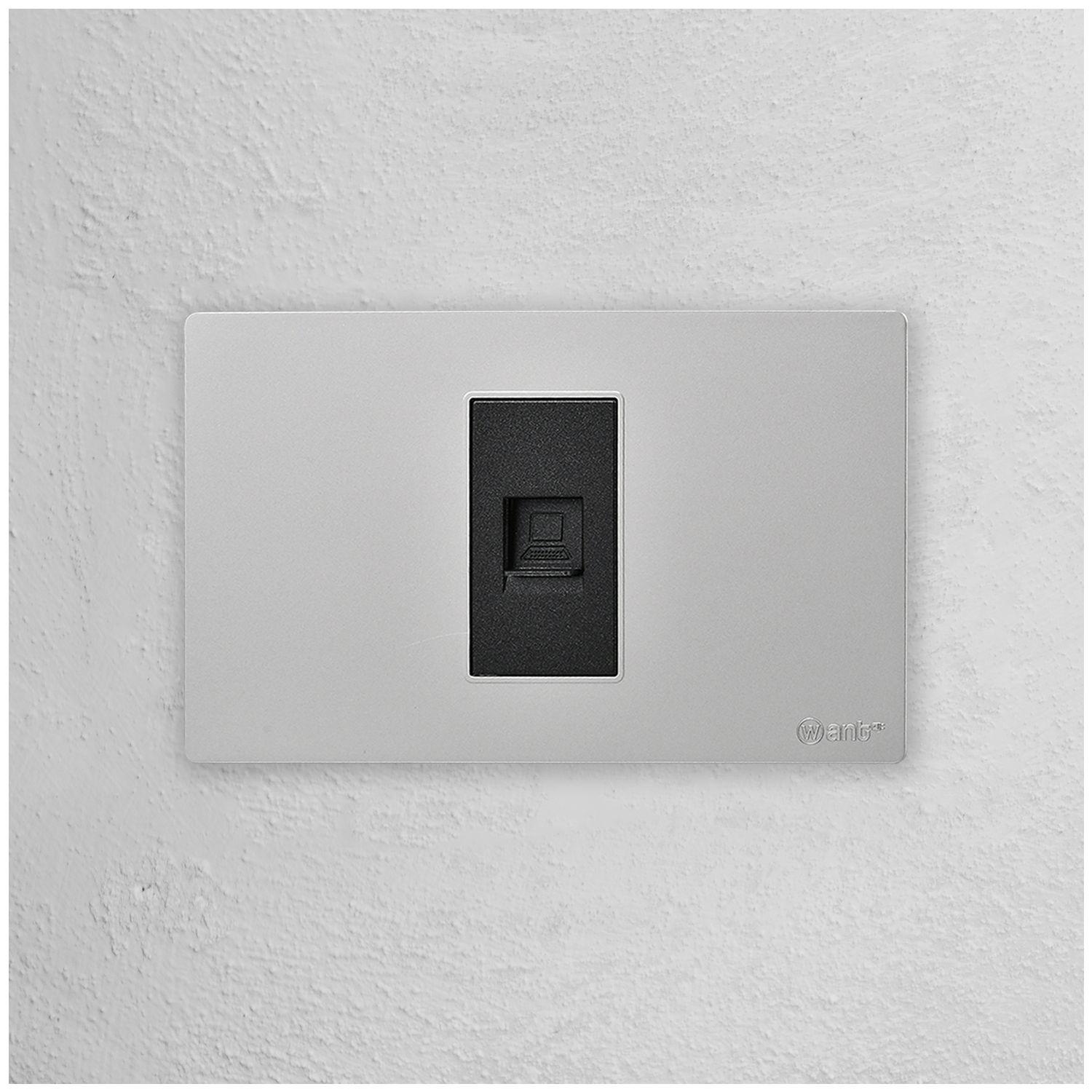 Pack 10 Toma Internet Metálico RJ65 - Gris - Negro-6