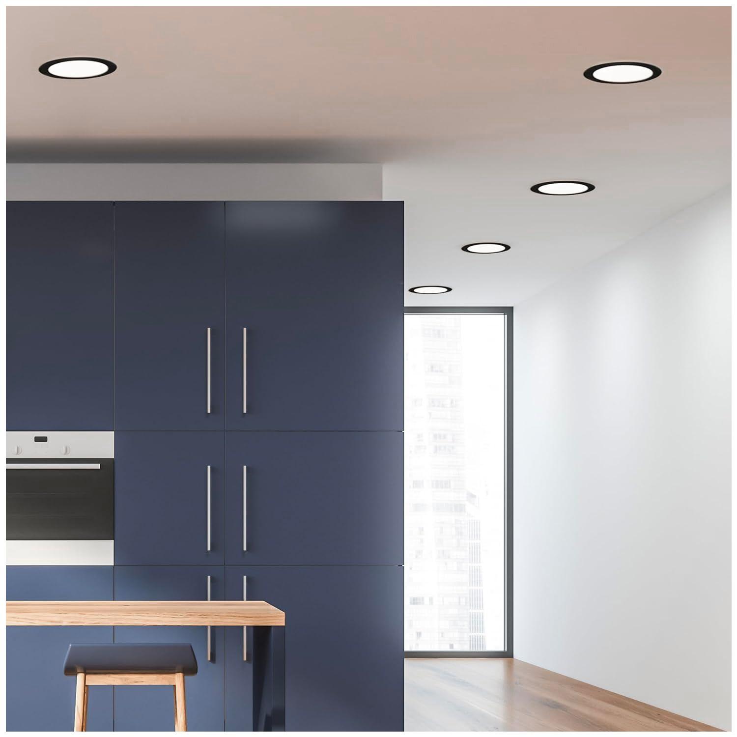 Panel Redondo LED Embutido Negro 12W - Neutro-7
