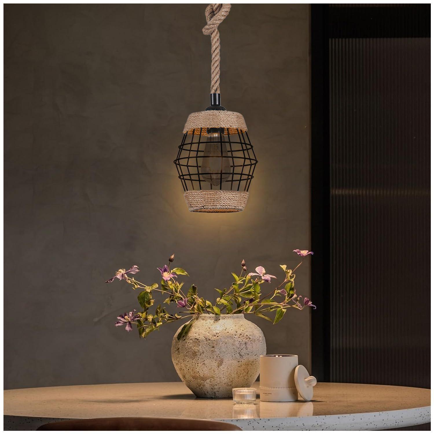 Lámpara Colgante Jaula Rústica E-27 Incluye Ampolleta Cálida-3