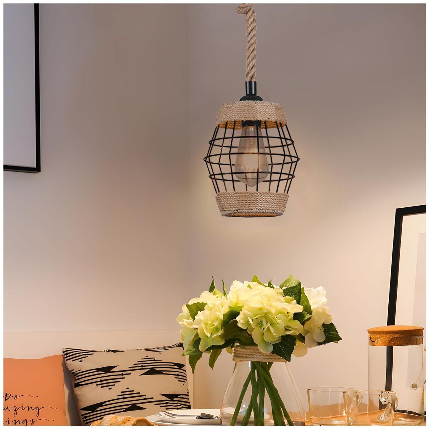 Lámpara Colgante Jaula Rústica E-27 Incluye Ampolleta Cálida-4