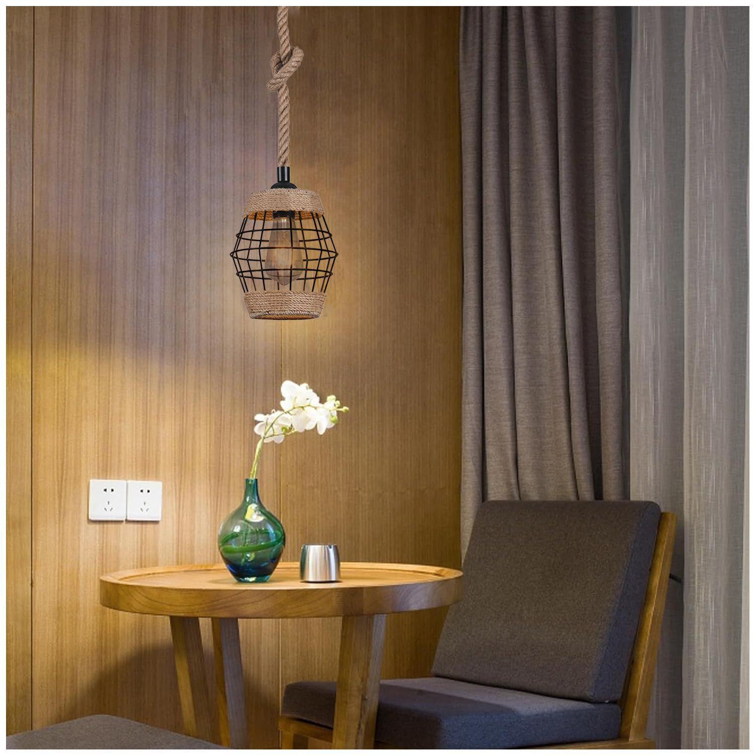 Lámpara Colgante Jaula Rústica E-27 Incluye Ampolleta Cálida-5