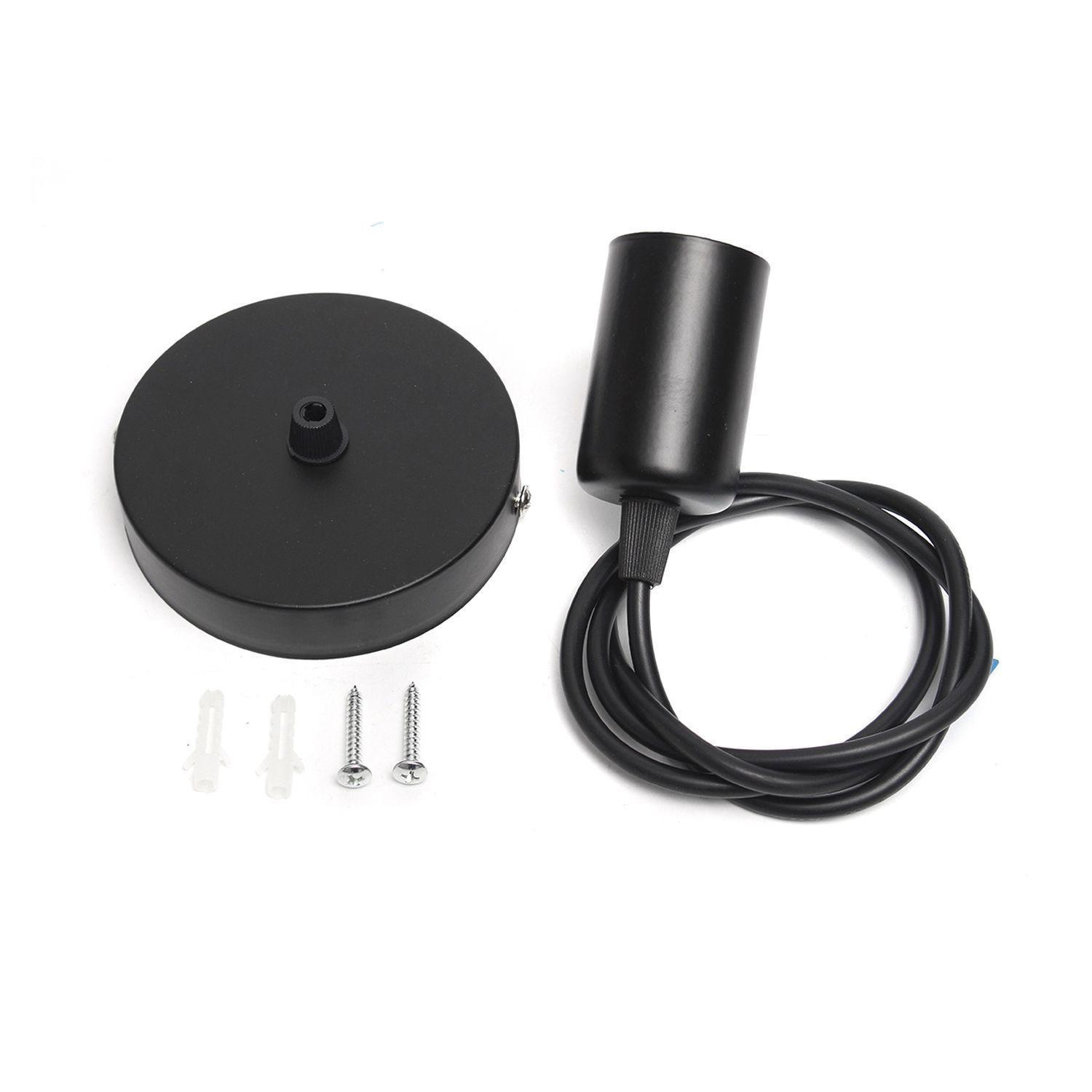 Soquete Colgante Decorativo Negro E-27-6