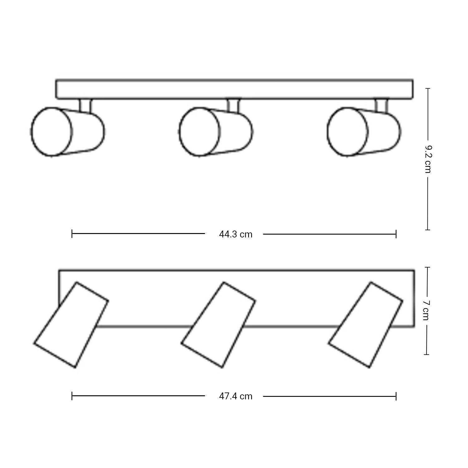 Foco Philips Pasley Spotlight Blanco x3 GU10 Ampolletas Frío-1