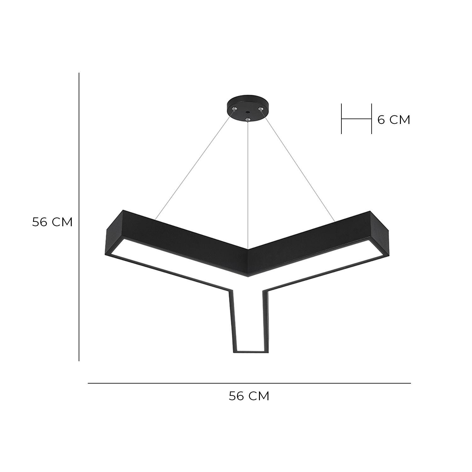 Lámpara LED «Diseño Y» Negro 24W/55cms Luz Fría-1