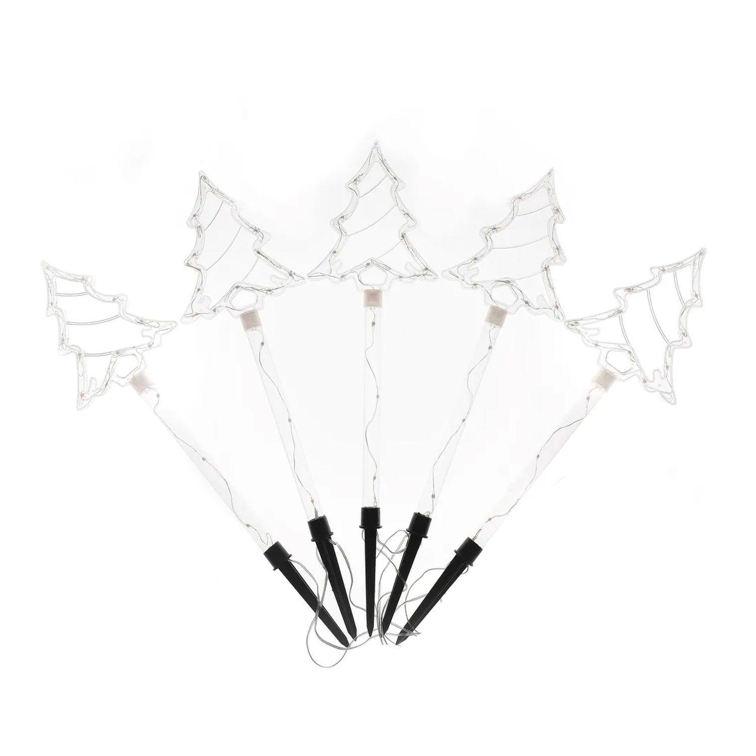 Set 4 Estacas Solares Navidad Diseño Árbol-1