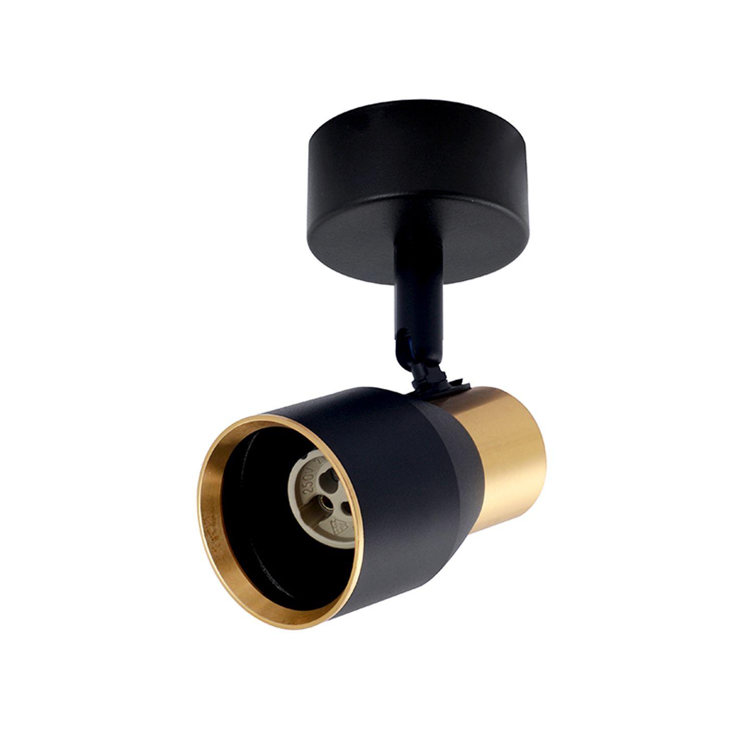 Foco Spot Cielo o Muro Porta 1xGU-10 Round Negro/Dorado Incluye  Ampolleta -0