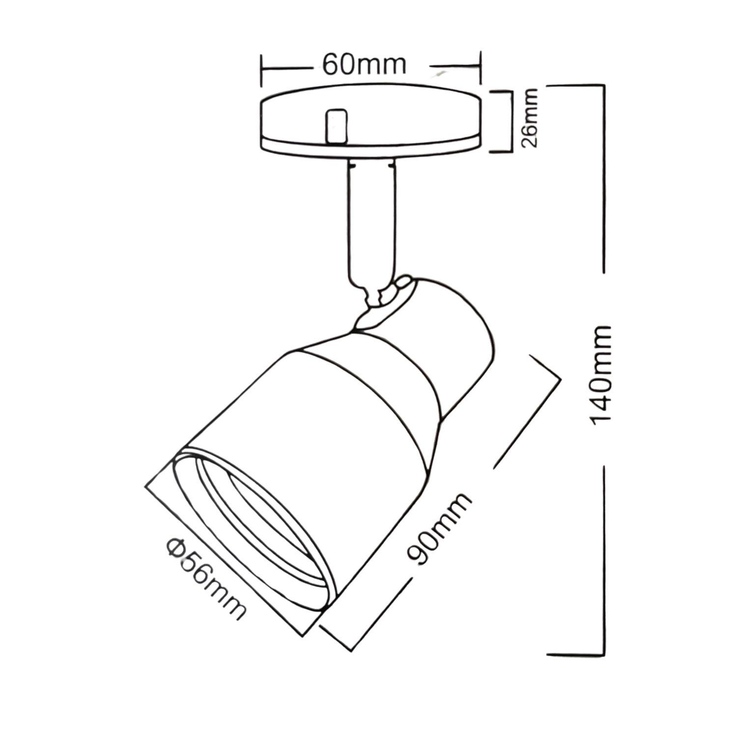 Foco Spot Cielo o Muro Porta 1xGU-10 Round Negro/Dorado Incluye  Ampolleta -2