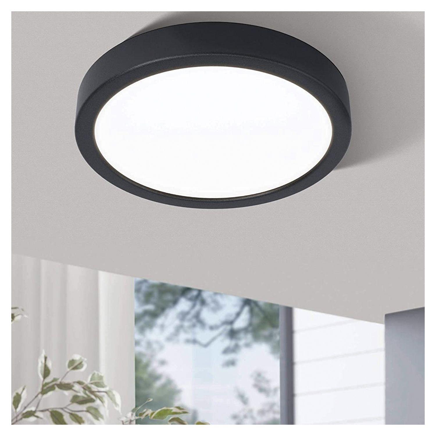 Panel Redondo LED ECO Sobrepuesto Negro Con Sensor 12W Frío-2
