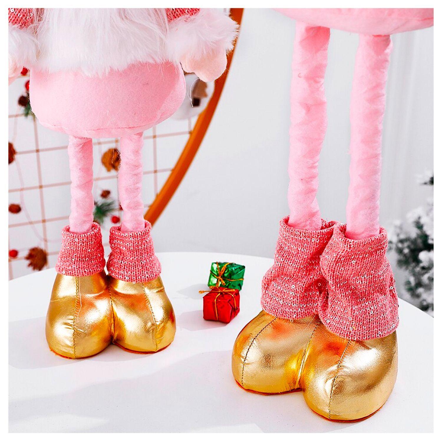 Pascuero Navidad Patas Largas Rosado 35 cm-7