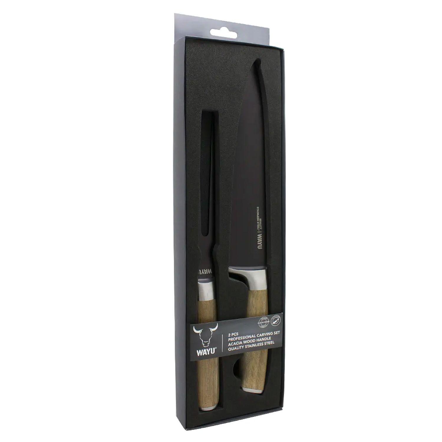 Set Cuchillo y Tenedor Premium Parrilla - Wayu-2