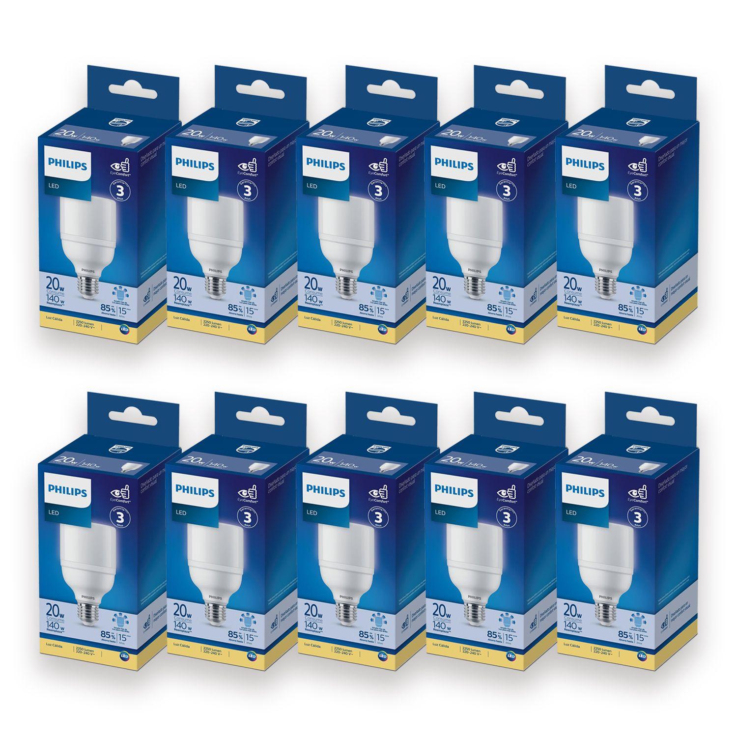 Pack 10 Ampolletas Industrial "LEDBright" Philips 20W E27 Cálida-4