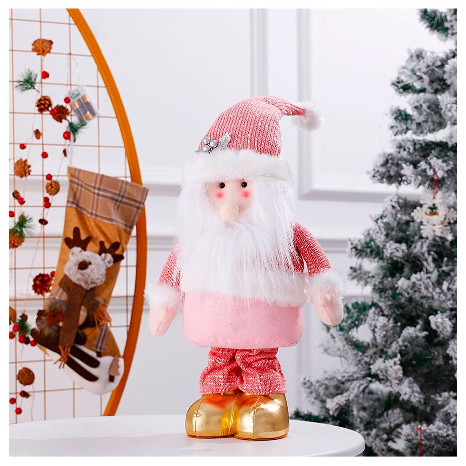 Pascuero Navidad Patas Largas Rosado 45 cm-5