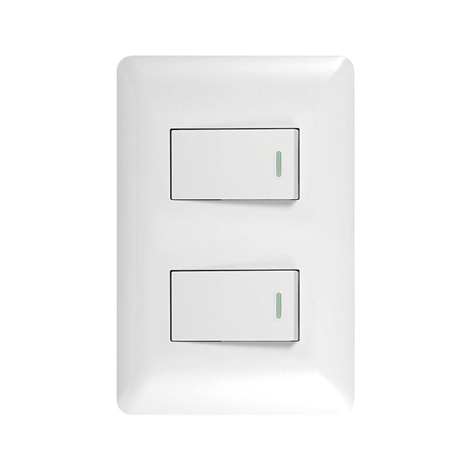 Pack 5 Interruptor Doble 9/24 10A 250V Blanco-2