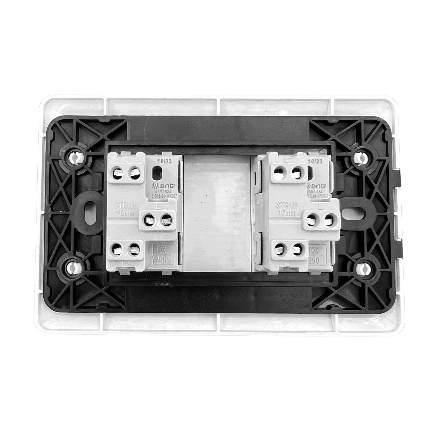 Pack 5 Interruptor Doble 9/24 10A 250V Blanco-4