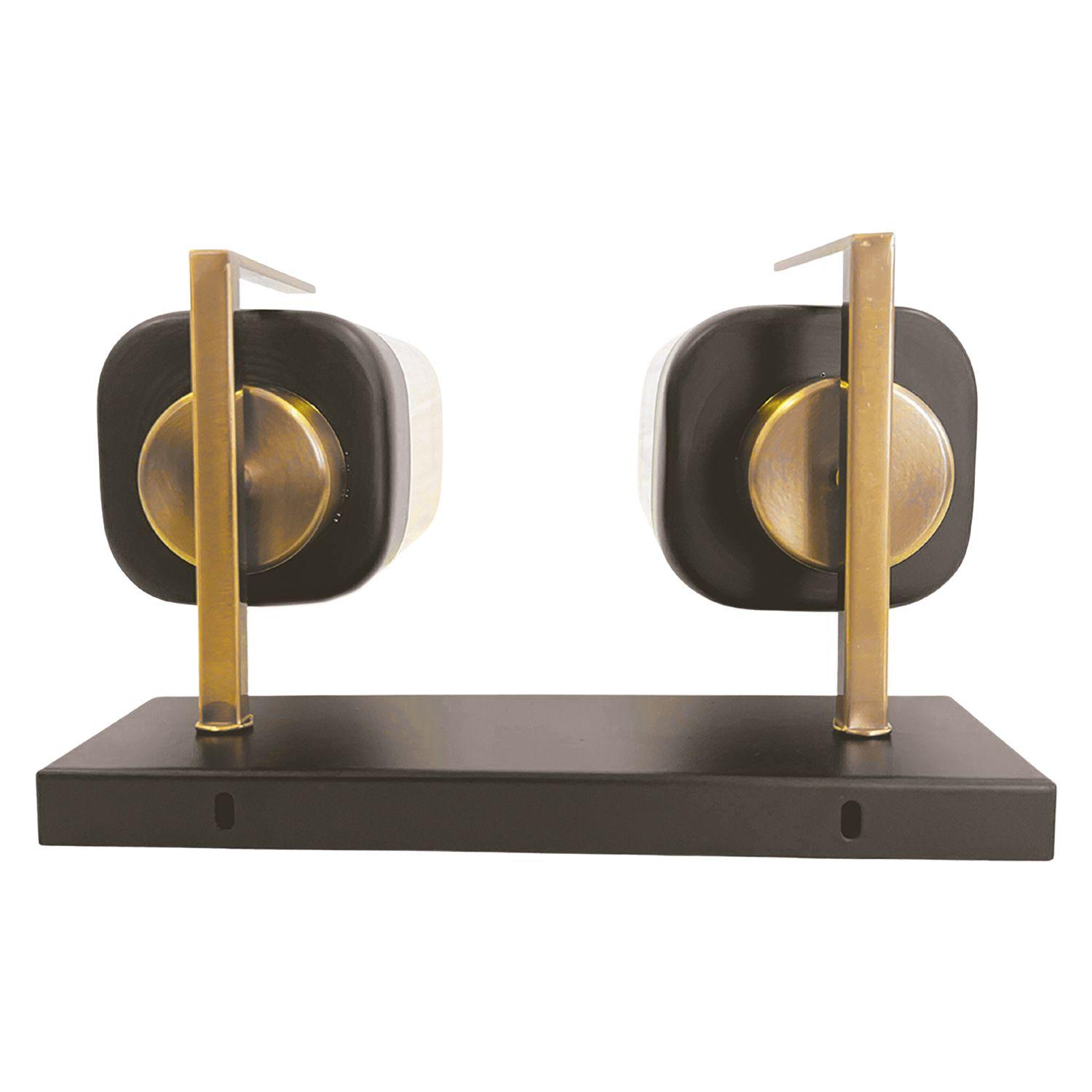 Apliqué de Pared Doble Dorado Lesath Porta E-27 Incluye Ampolleta Fría-1