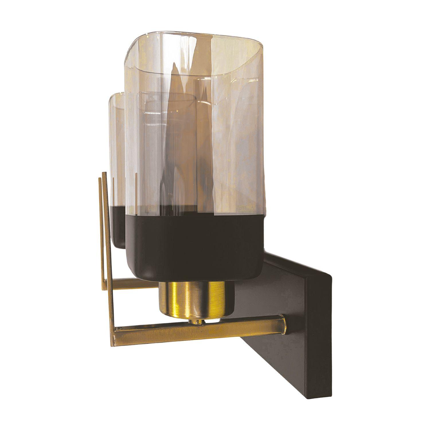 Apliqué de Pared Doble Dorado Lesath Porta E-27 Incluye Ampolleta Fría-2