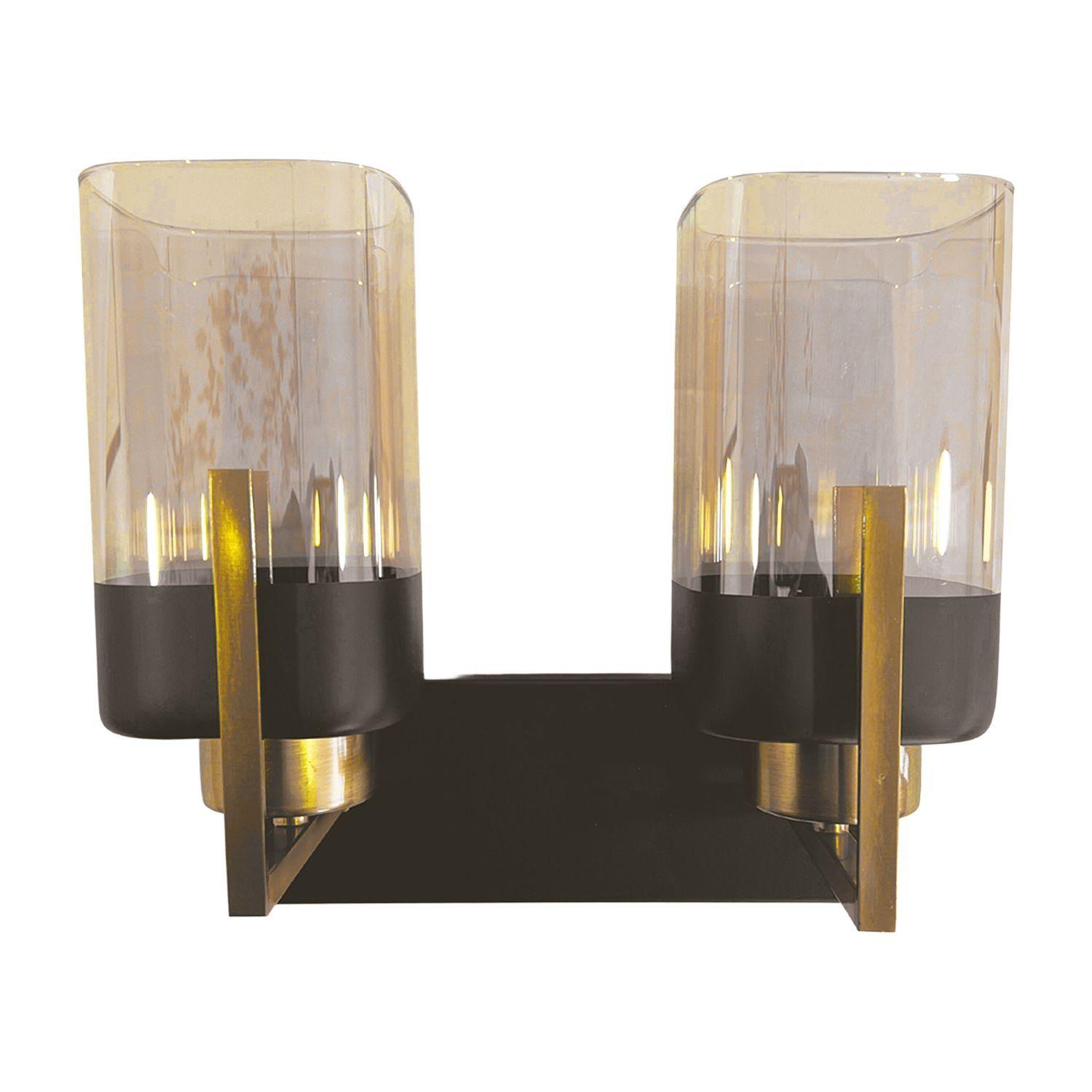 Apliqué de Pared Doble Dorado Lesath Porta E-27 Incluye Ampolleta Fría-0