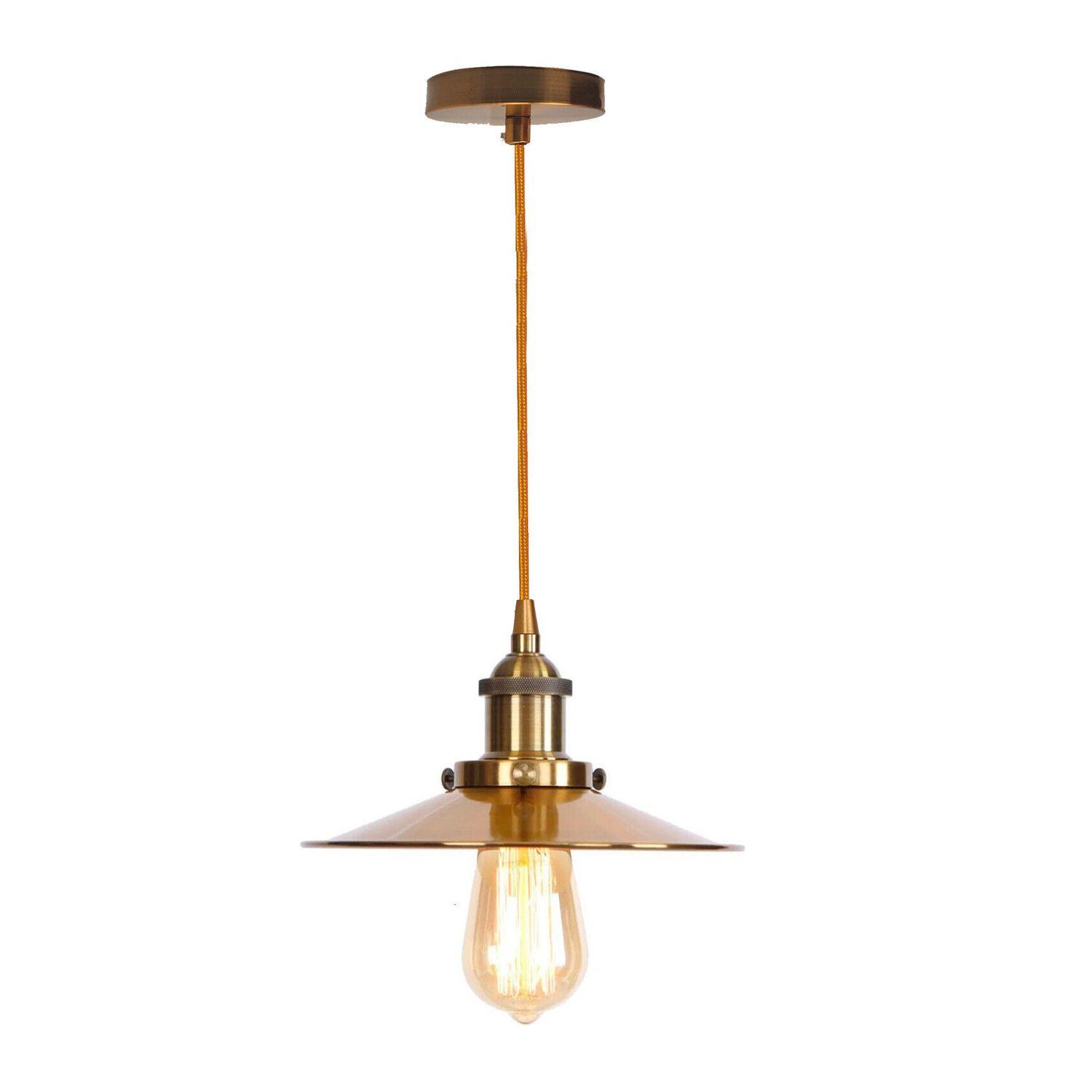 Lámpara Colgante E-27 Diseño Vintage Sigis Pro Dorado Incluye Ampolleta-0