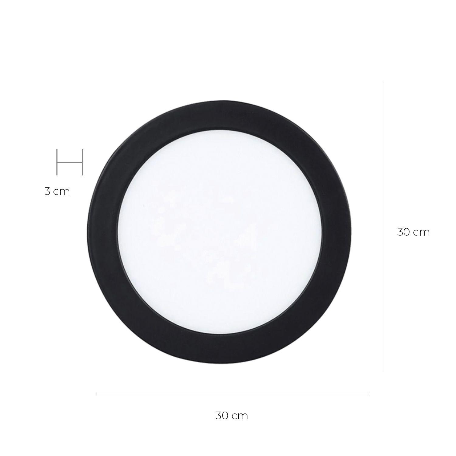 Pack 3 Panel Redondo LED ECO Sobrepuesto Negro 24W Cálido-1
