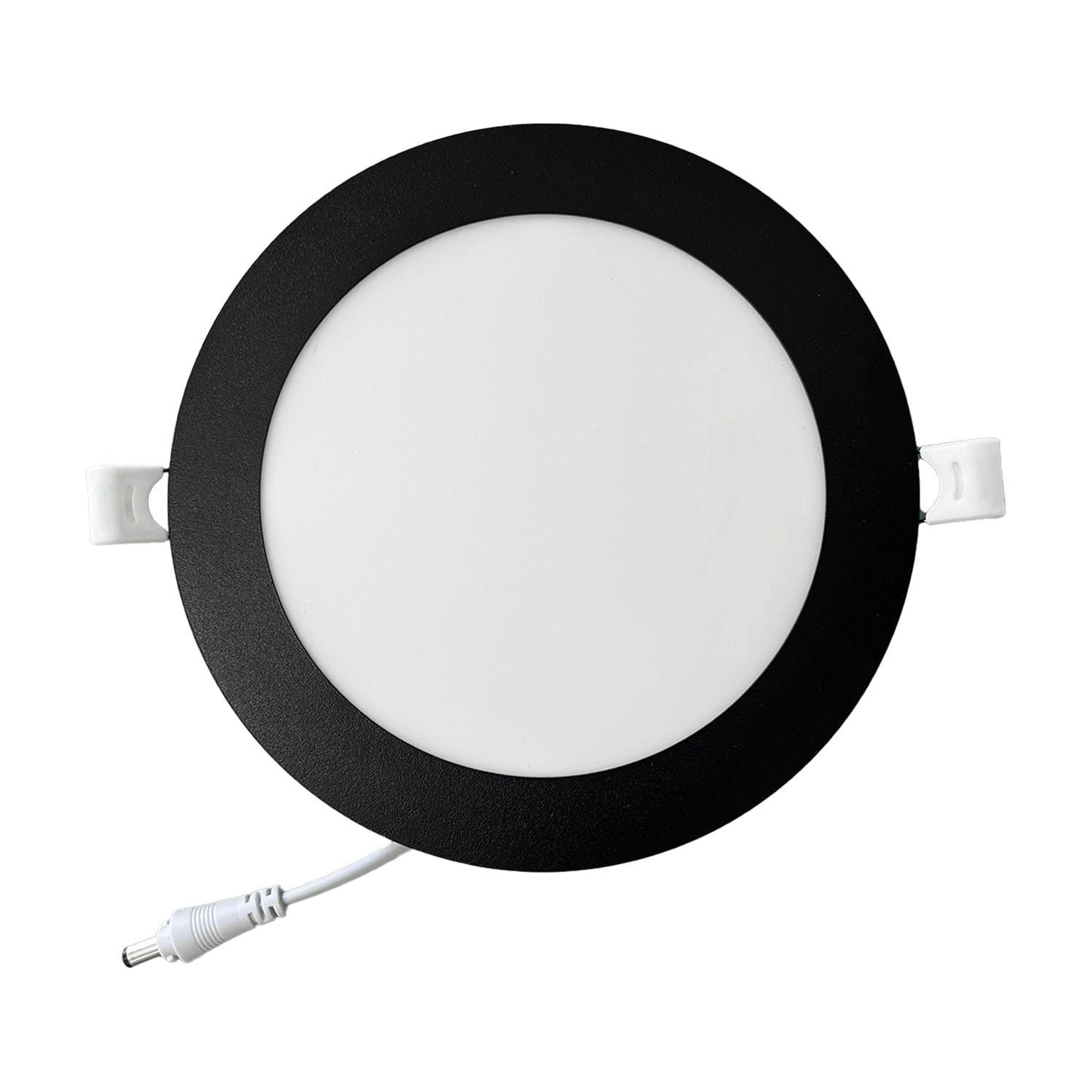 Panel Redondo LED Embutido Negro 12W - Frío-2