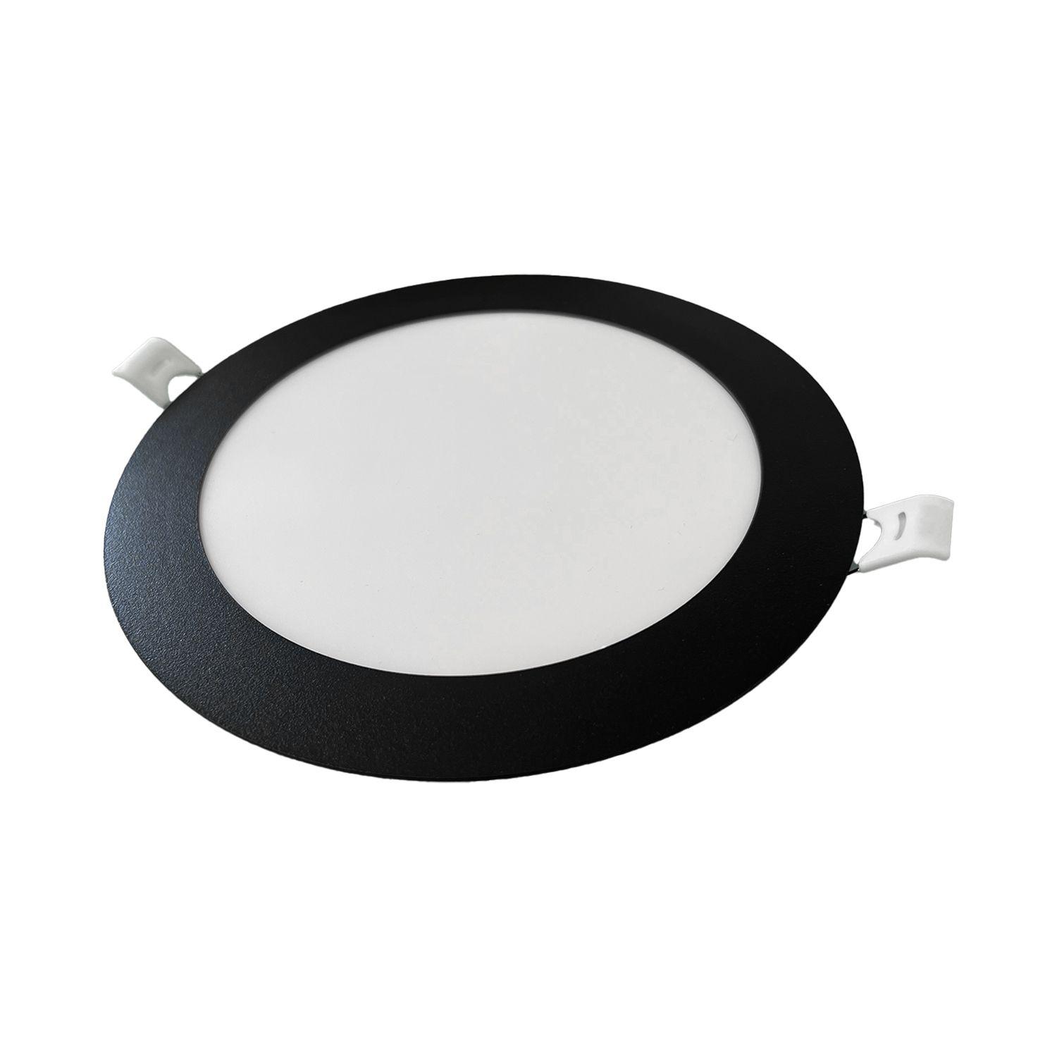 Panel Redondo LED Embutido Negro 12W - Frío-5