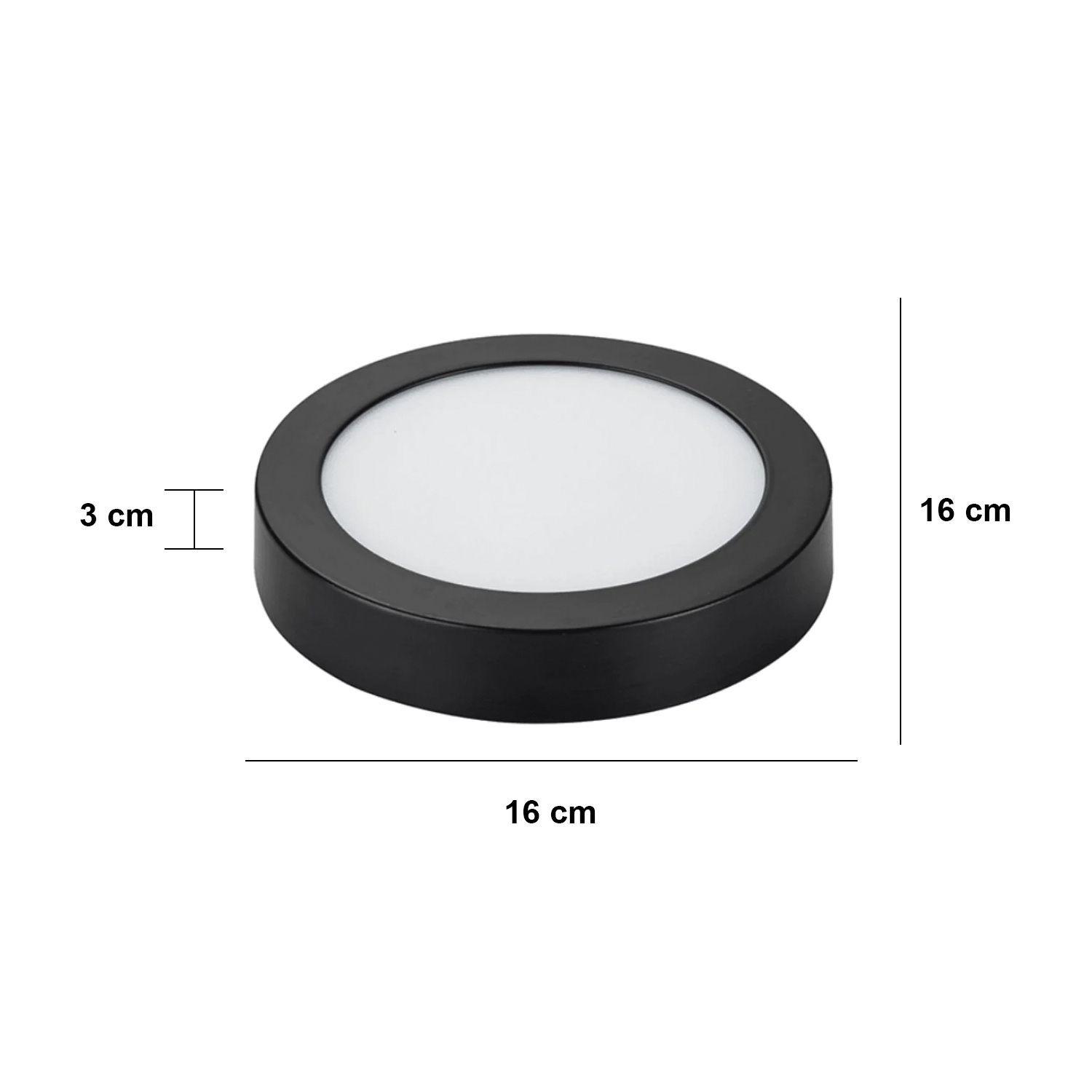 Pack 3 Panel Redondo LED ECO Sobrepuesto Negro 12W Frío-2