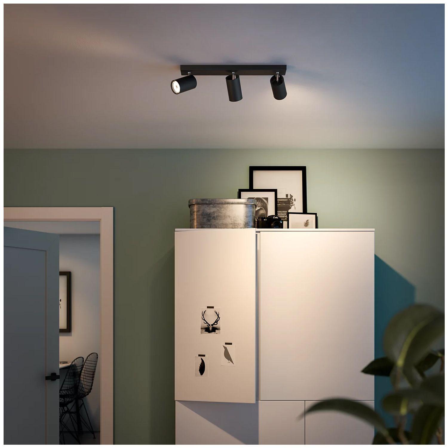 Foco Philips Kosipo Spotlight Negro x3 GU10 Incluye Ampolletas Fría -2