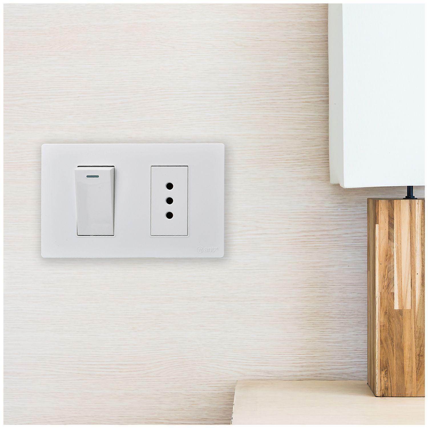 Pack 10 Interruptor 1* 9/12 16A y Tomacorriente 1* 10A - Blanco-6