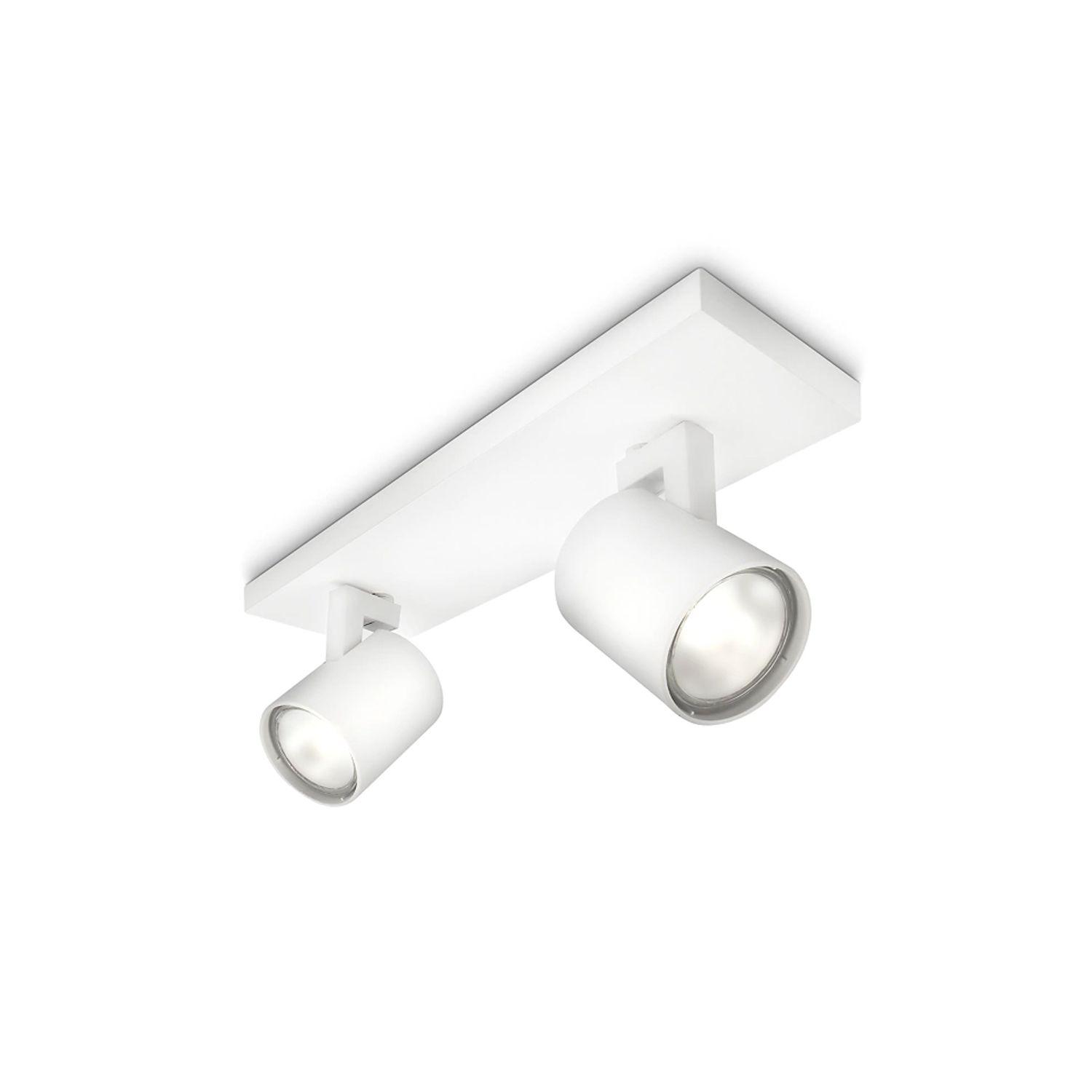 Foco Philips Runner Spotlight Blanco x2 GU10 Incluye Ampolletas Fría -0