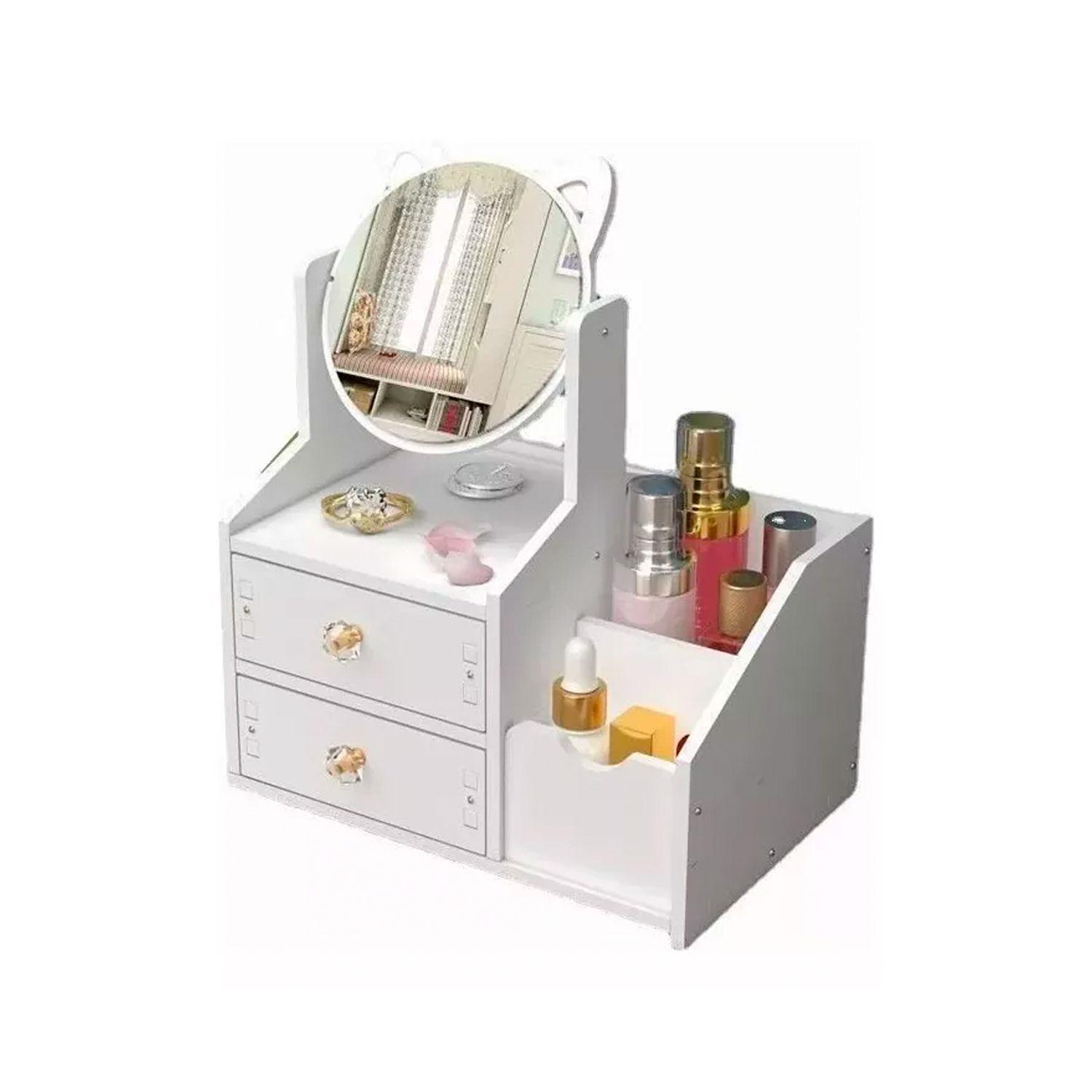 Cosmetiquero Organizador de Maquillaje Con Espejo Diseño Gato Armable-0