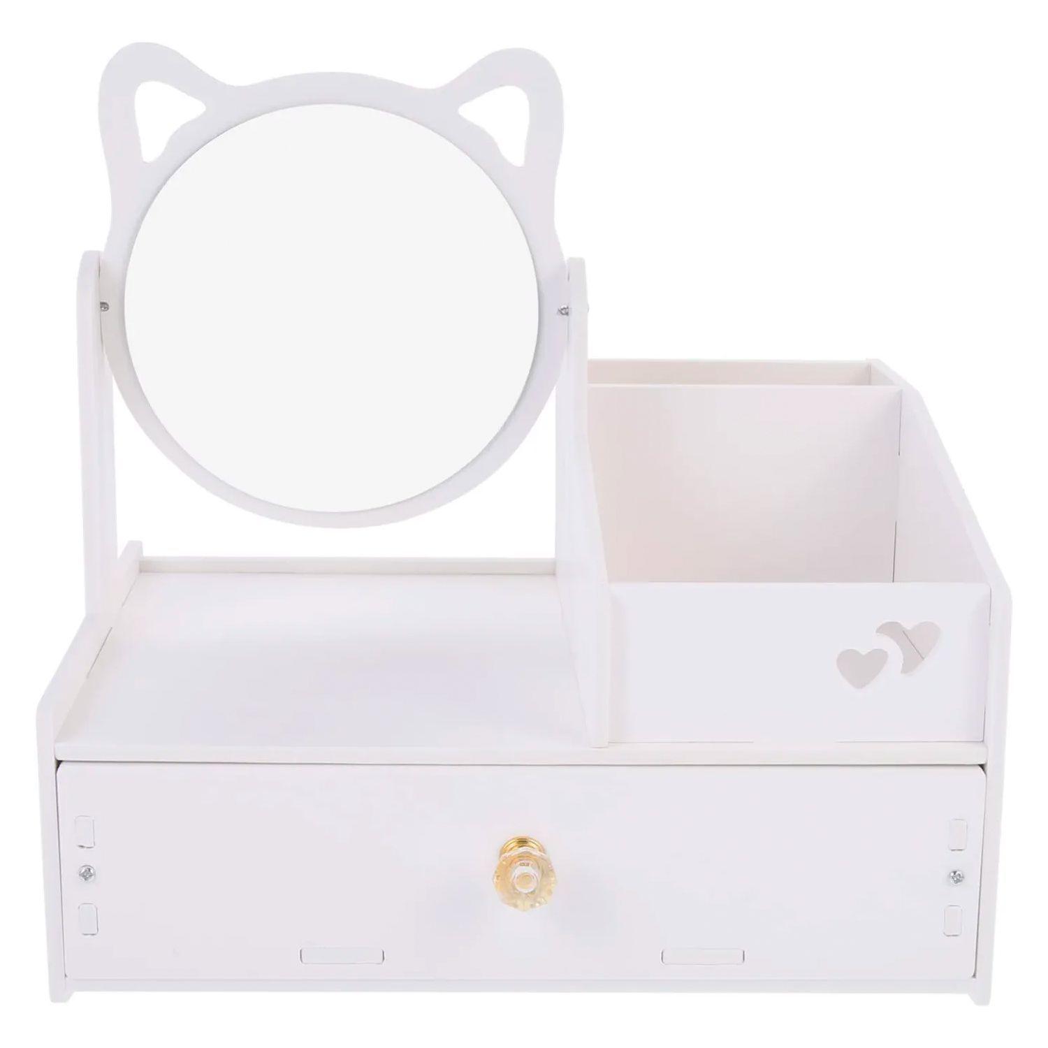 Cosmetiquero Organizador de Maquillaje Con Espejo Diseño Gato Armable-6