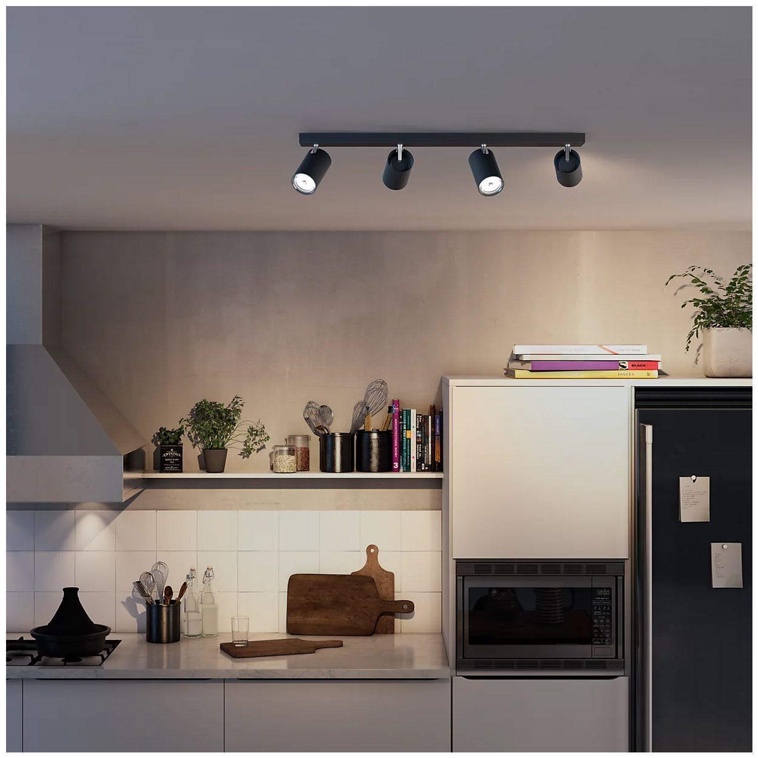 Foco Philips Kosipo Spotlight Negro x4 GU10 Incluye Ampolletas Fría -2