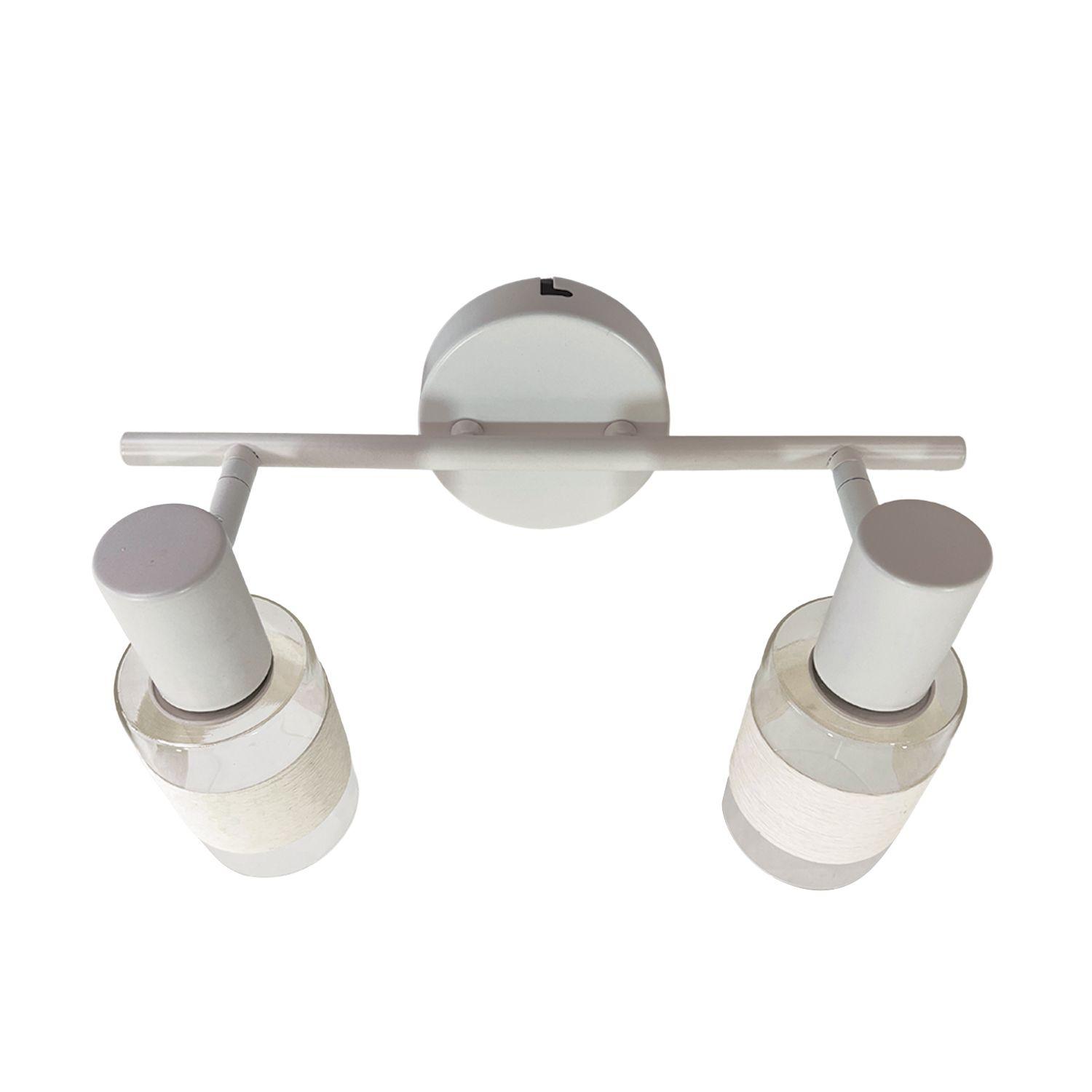 Foco Apliqué Sobrepuesto 2xE-14 Zaurak Blanco Incluye Ampolleta Fría-1