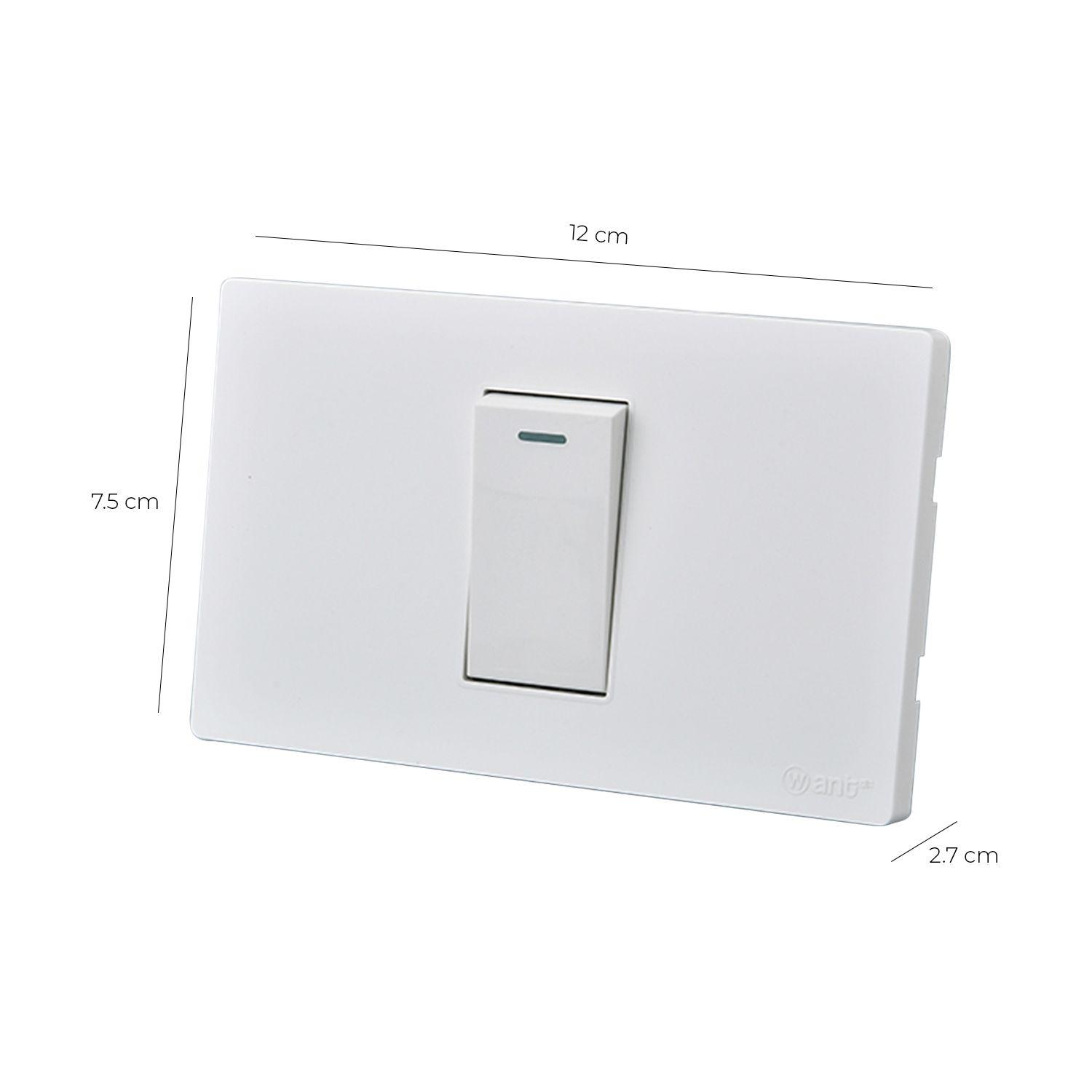 Pack 10 Interruptores Simple Metálico 9/24 16A - Blanco-2