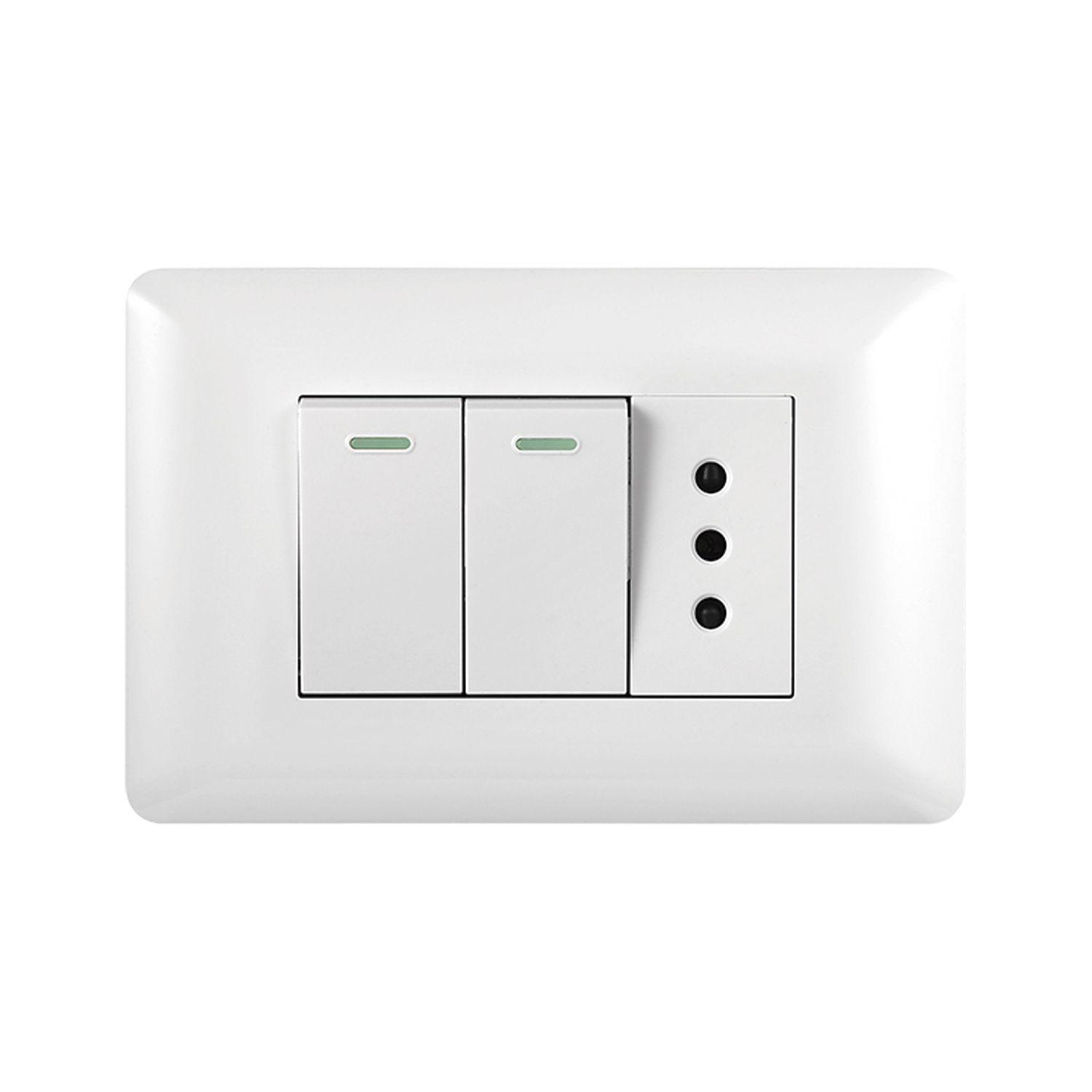 Pack 5 Tomacorriente 10A 250V + Interruptor 9/12 10A 250V-3